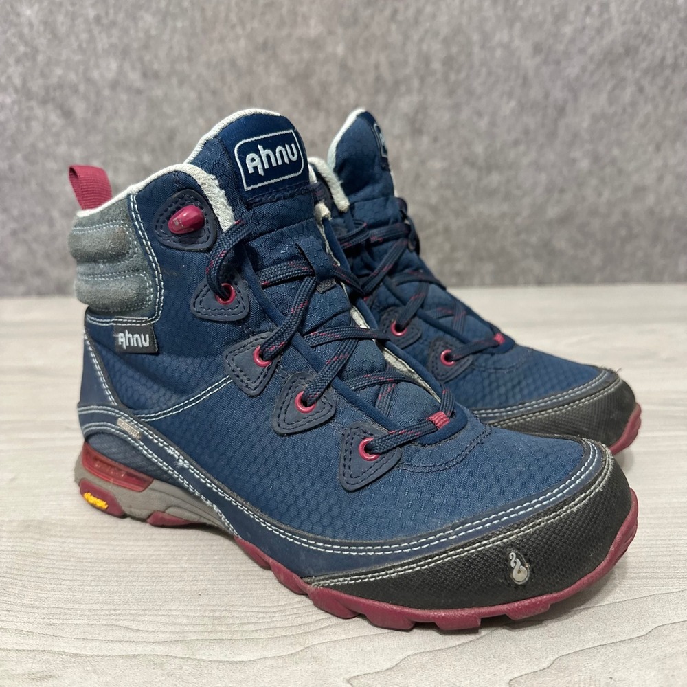 Ahnu Sugarpine Waterproof Hiking Boots Womens 6 Blue Numentum Vibram